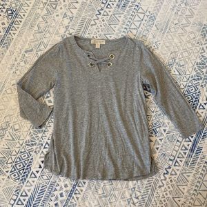 Michael Kors Gray 3/4 Sleeve Top